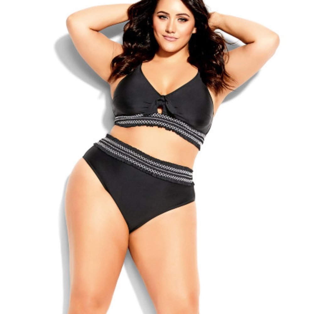 City Chic black high waist bikini